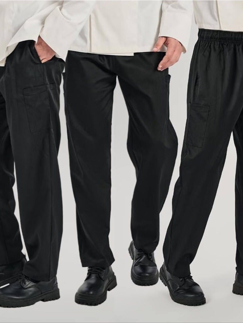 chef pants Men's Black Straight-Leg